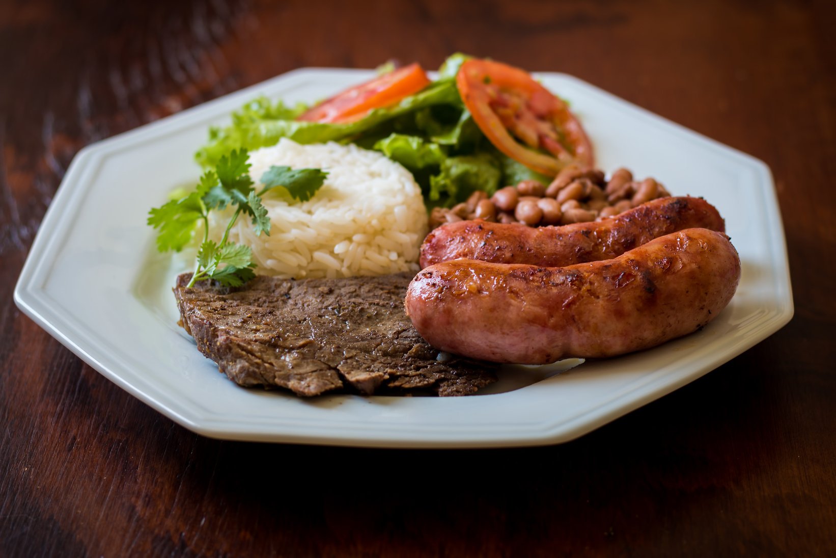 Food plate with barbecue. Brazilian food